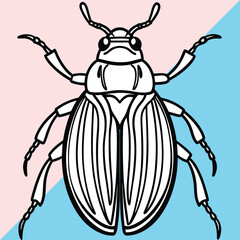 beetle line art ,ladybugs outline drawing,vector art and illustrations art
