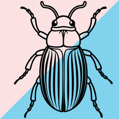 beetle line art ,ladybugs outline drawing,vector art and illustrations art