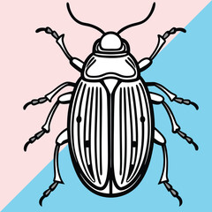 beetle line art ,ladybugs outline drawing,vector art and illustrations art