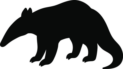 Line art illustration of giant anteater showing his tongue. anteater line arts with white background