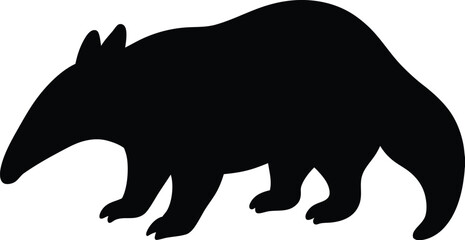 Line art illustration of giant anteater showing his tongue. anteater line arts with white background
