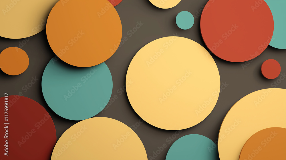 Fototapete colorful overlapping circles creating an abstract modern background