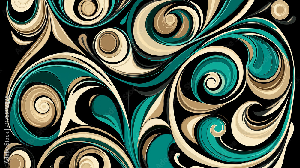 Poster abstract swirling pattern creating a dynamic visual flow