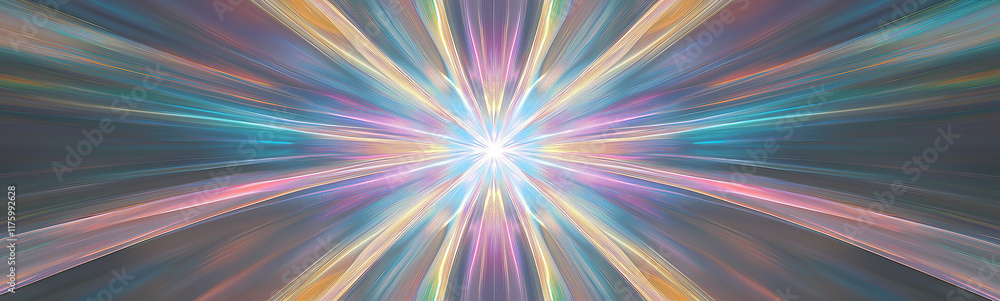 Poster abstract light speed motion background creating a colorful starburst effect