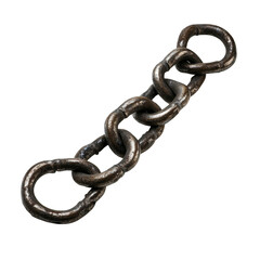 Obraz premium A close up of an iron chain resting on a transparent background showcasing its links and texture, iron chain, isolated transparent background