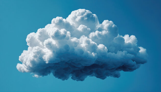 Soft white clouds float in a clear blue sky on a sunny day with bright sunlight illuminating the scene - Powered by Adobe