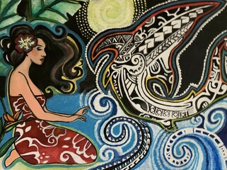  Girl with a flower Dress