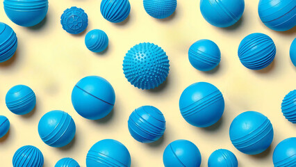 Fototapeta premium Bright Blue Foam Balls on Gold