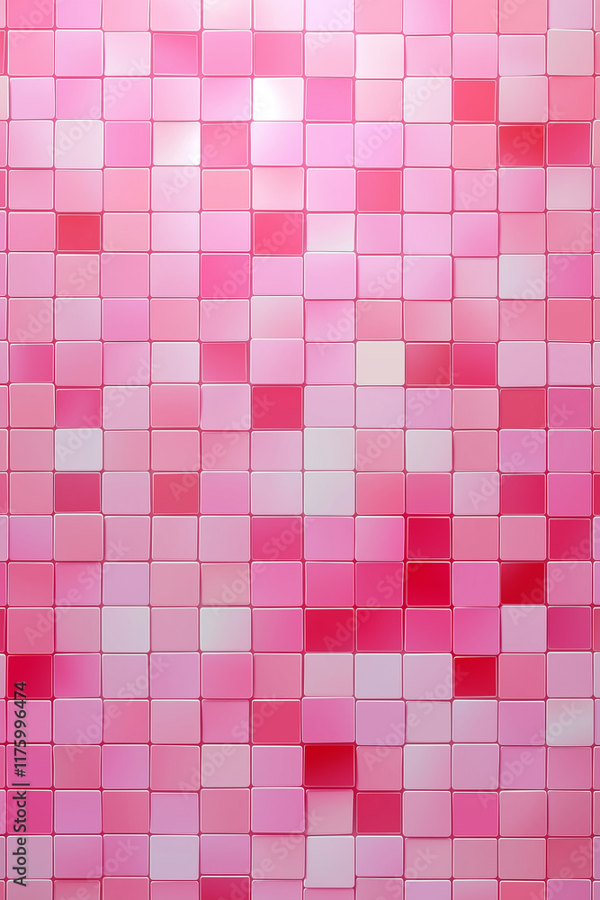 Aufkleber Pink mosaic tiles creating textured background for design projects