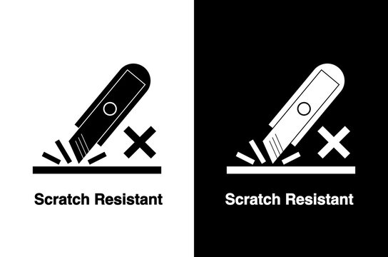 Scratch Resistant vector information sign icon black and white
