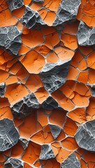 Cracked stone pattern background in orange pattern background