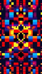 Digital pixel pattern background in red pattern background