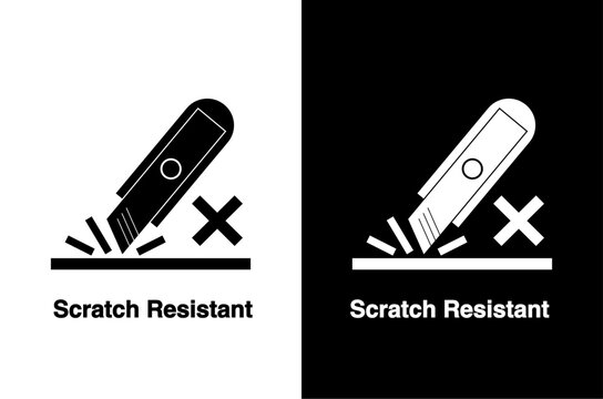 Scratch Resistant vector information sign icon black and white