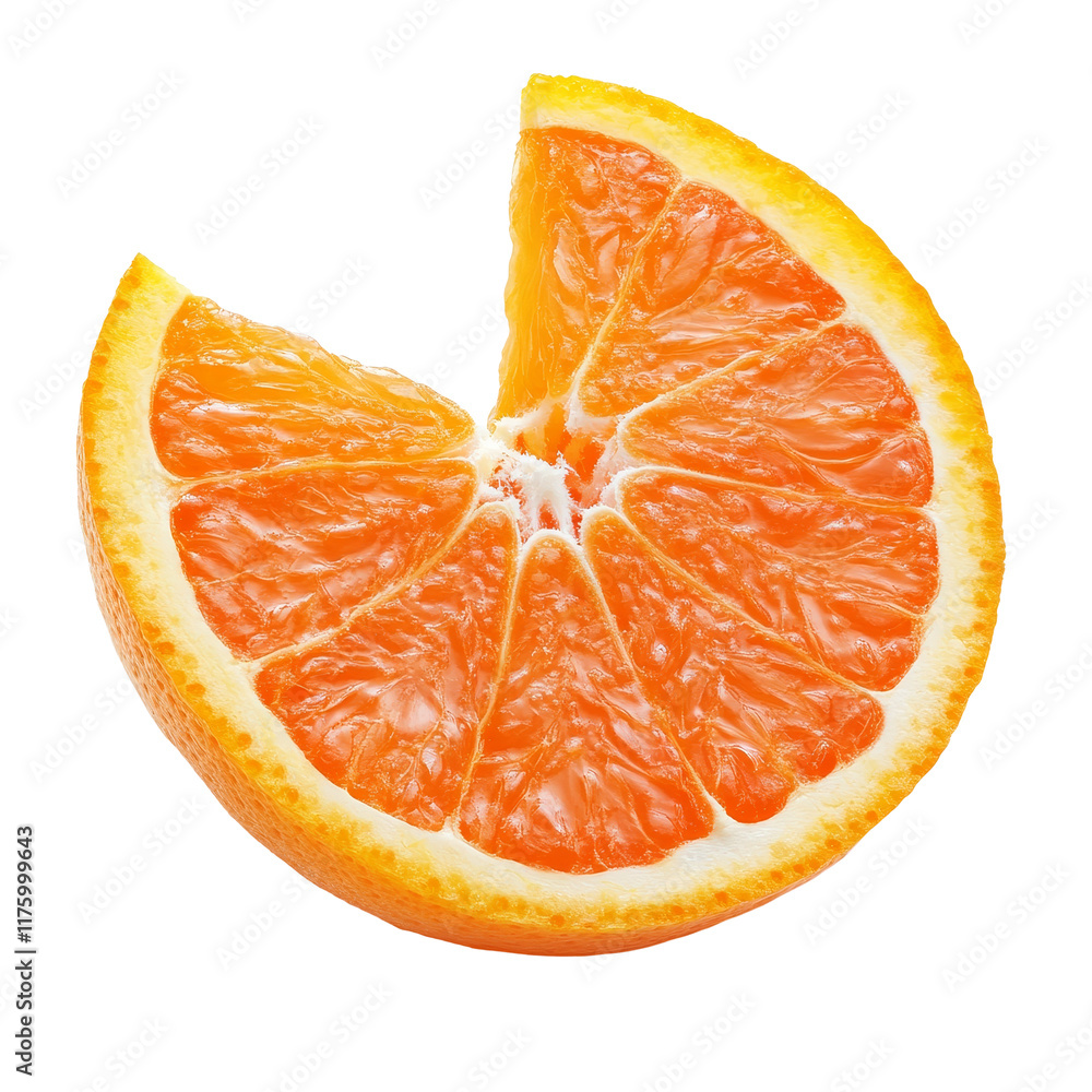 Poster fresh nectarine slice isolated on a clean transparent background showcasing vibrant colors and smoot