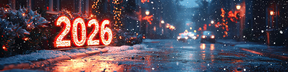 new year background, festive backdrop, holiday celebration, sparkling text, glowing numbers, winter scenery, festive lights, holiday decorations, snowy background, celebration theme, winter holiday, f