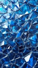 Shattered glass pattern background in blue pattern background