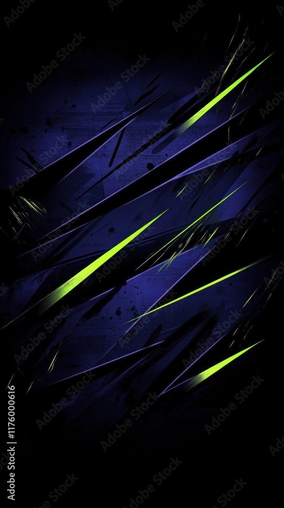 Poster abstract background featuring dramatic blue and green lines with dynamic textures creating an energe