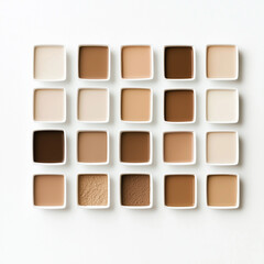 Fototapeta premium palettes of cosmetics shades eyeshadow and foundation fashion shades mocha mouse