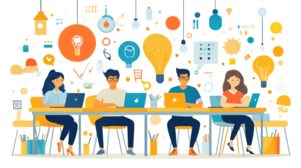 happy birthday party celebrate with friends isolated on white background