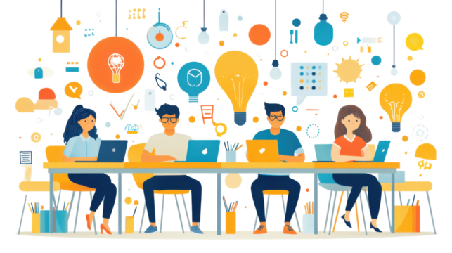 happy birthday party celebrate with friends isolated on white background