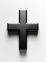 Fototapeta premium Black cross symbol on a white background