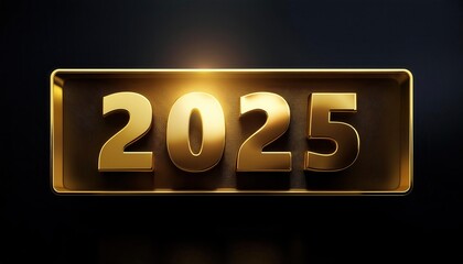 Golden 2025 Creative Typography for New Year Celebrations