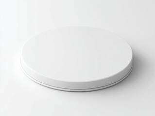White round pedestal or display stand isolated on white background.