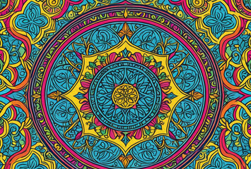 Printable pattern for wall decorations, covers, wallpapers, greeting cards on the occasion of a Muslim holiday. Ramadan . Oil painting