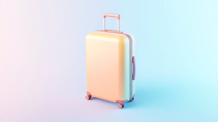 A sleek, modern suitcase with a gradient design, featuring wheels and a handle, perfect for travel and adventure.