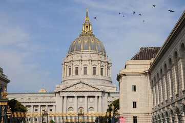 San Francisco, CA, USA. April 24, 2012: San Francisco City Hall under a clear blue sky in...