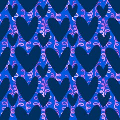 Valentine hearts seamless 14 February love pattern for wrapping paper