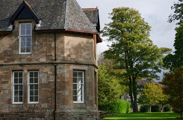 Luxury houses in tranquil Quarriers Village in Scotland