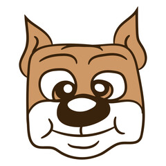 Dog Face Little Happy Puppy Pet Head Cute Friend Design Lover Art Vector Illustration Card T-Shirt Poster Sticker Graphic Print Decorative Drawing Isolated Logo Decoration Symbol Creative Cool Style

