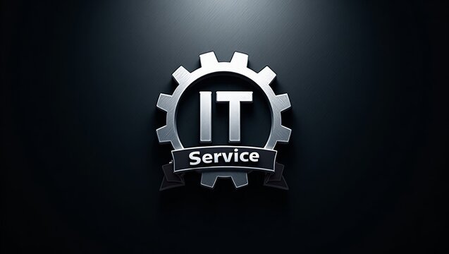Modern it service logo on gradient background