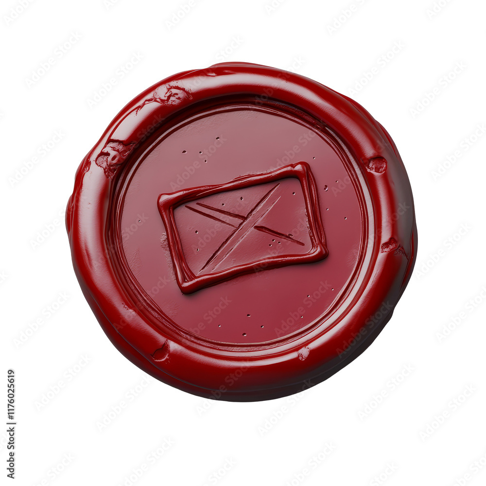 Poster wax seal with the word rejected in deep red color, symbolizing disapproval and negation on a transpa