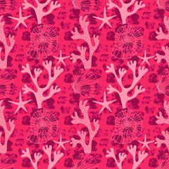 Ocean seamless coral pattern for wrapping paper and fabrics and linens