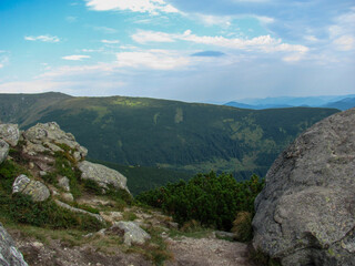 Stunning mountain view with rocky valley