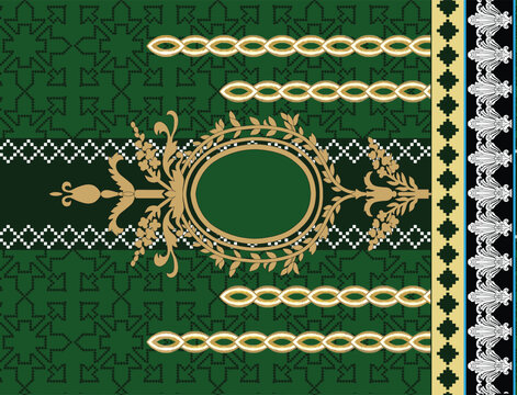 A seamless textile design inspired by traditional Indian block prints, featuring floral and geometric patterns for handcrafted wallpapers and ornate gift wraps.