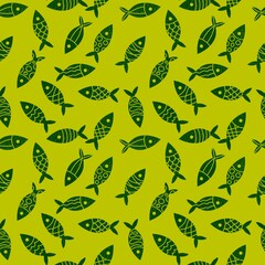 Ocean seamless fish pattern for wrapping paper and fabrics and linens