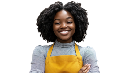 Happy Young Supermarket Staff Member Transparent Background
