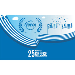 Greece Independence Day background simple minimalist Vector Illustration