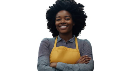Happy Young Supermarket Staff Member Transparent Background