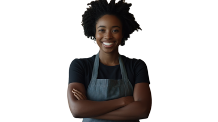 Happy Young Supermarket Staff Member Transparent Background
