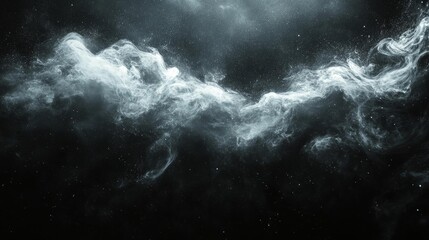 Ethereal Smoke on Black Background. Generative AI