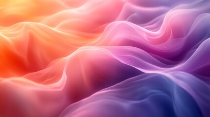 Fototapeta premium Vibrant Gradient of Pink and Orange Waves. Generative AI