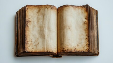 Vintage Open Book with Aged Pages. Generative AI