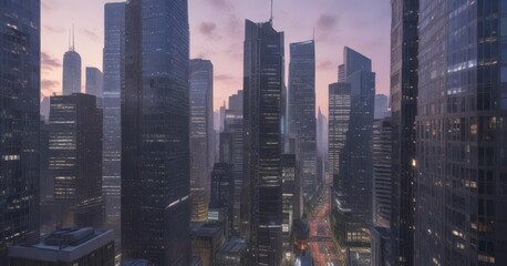 Cityscape with gradient texture of skyscrapers and streets,  street,  architecture