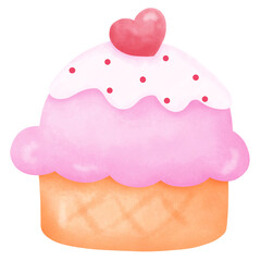Cupcake with hearts on top