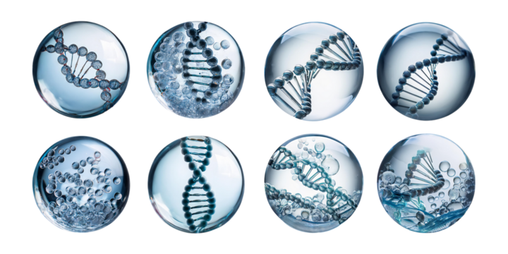 Colorful Abstract Molecular Structures in Clear Spheres and Bubbles