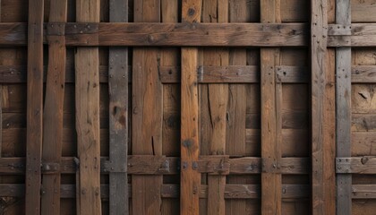 Rough-hewn wooden planks with rusty metal accents,  metal,  industrial